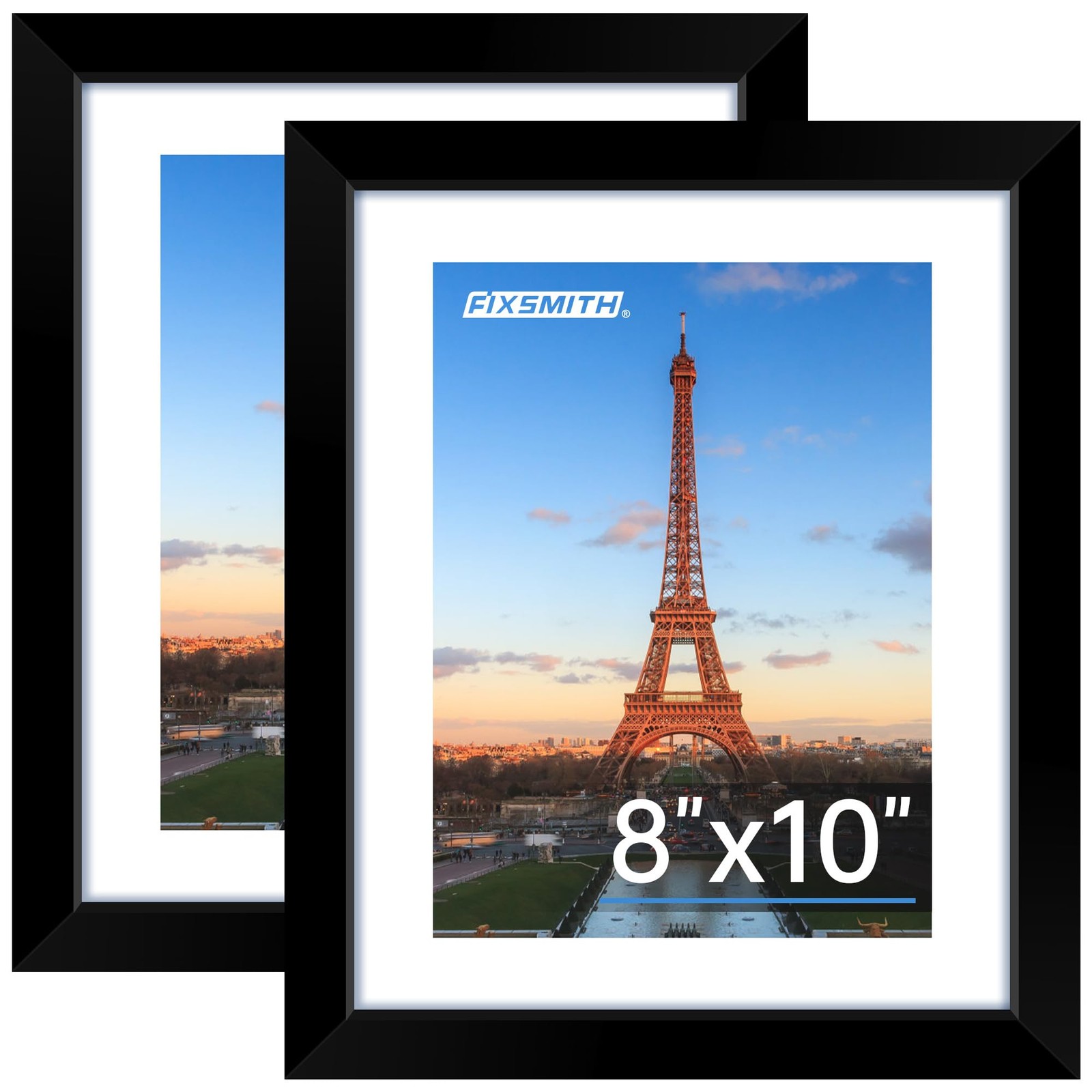FIXSMITH 8×10 Picture Frame, Black Photo Frame with HD 8″×10″,