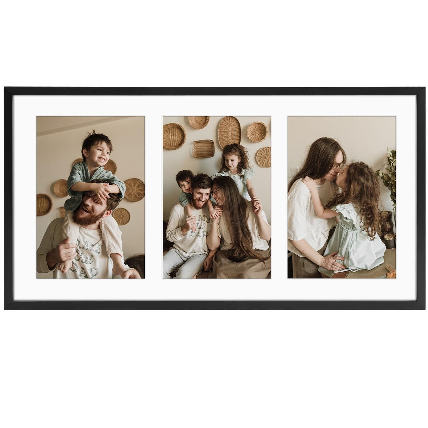 Golden State Art, 4×6 Aluminum Collage Frame, Displays 3-4×6 | 1 pack, Black