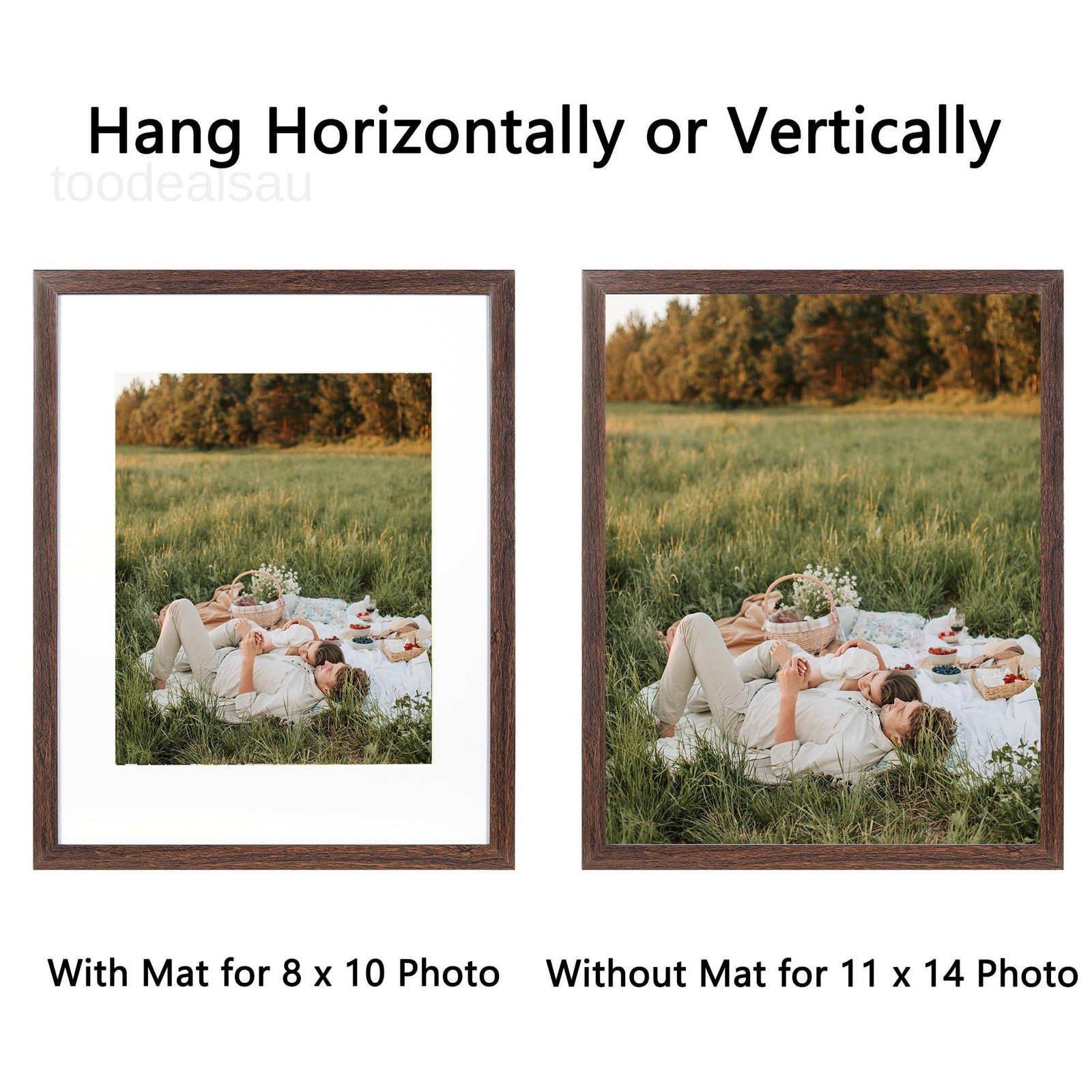 11×14 Picture Frame Brown 3 Pcs Frames can in-3Pack