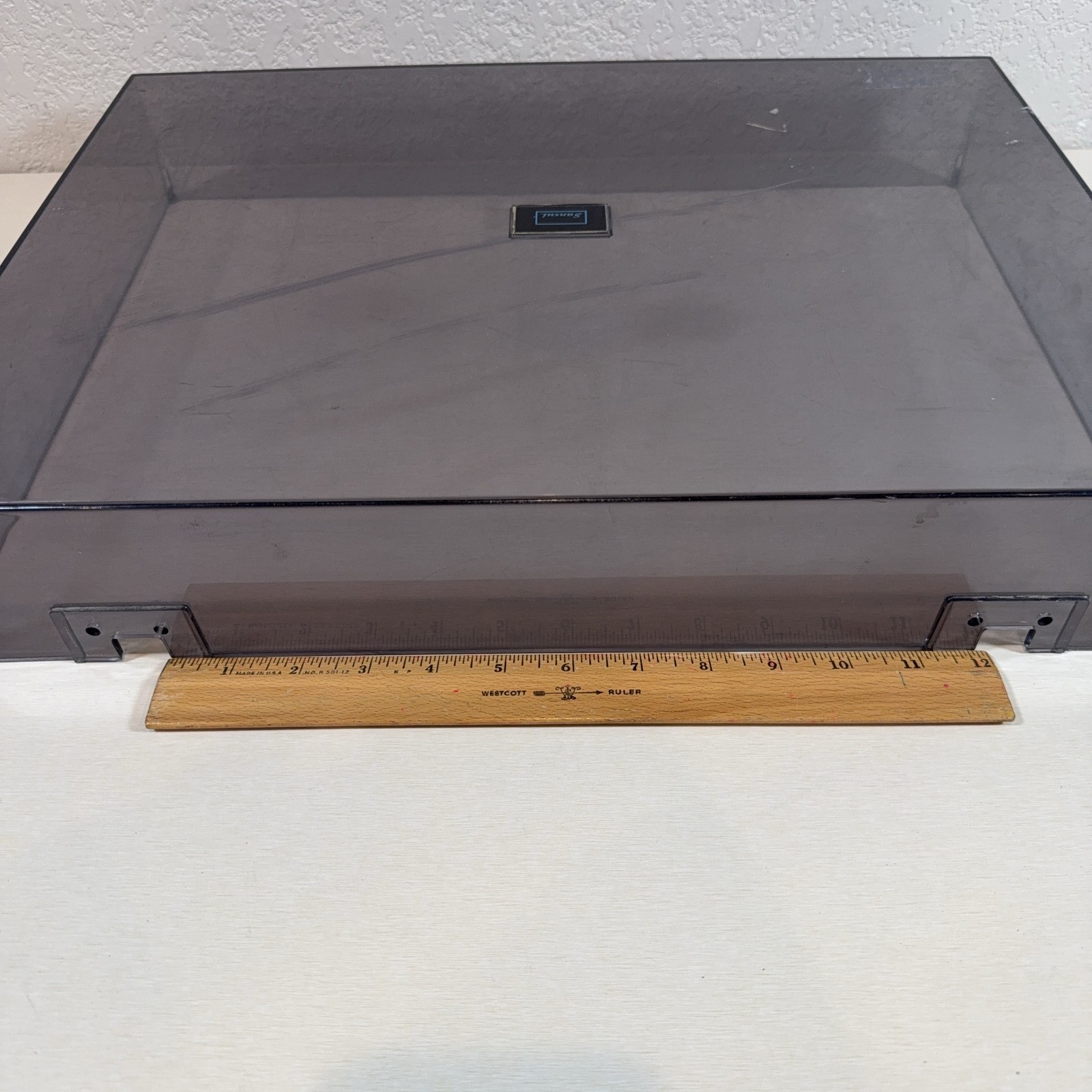 Sansui SR-717 Turntable Dust Cover Smoked Gray Tinted Vintage Record Player Lid