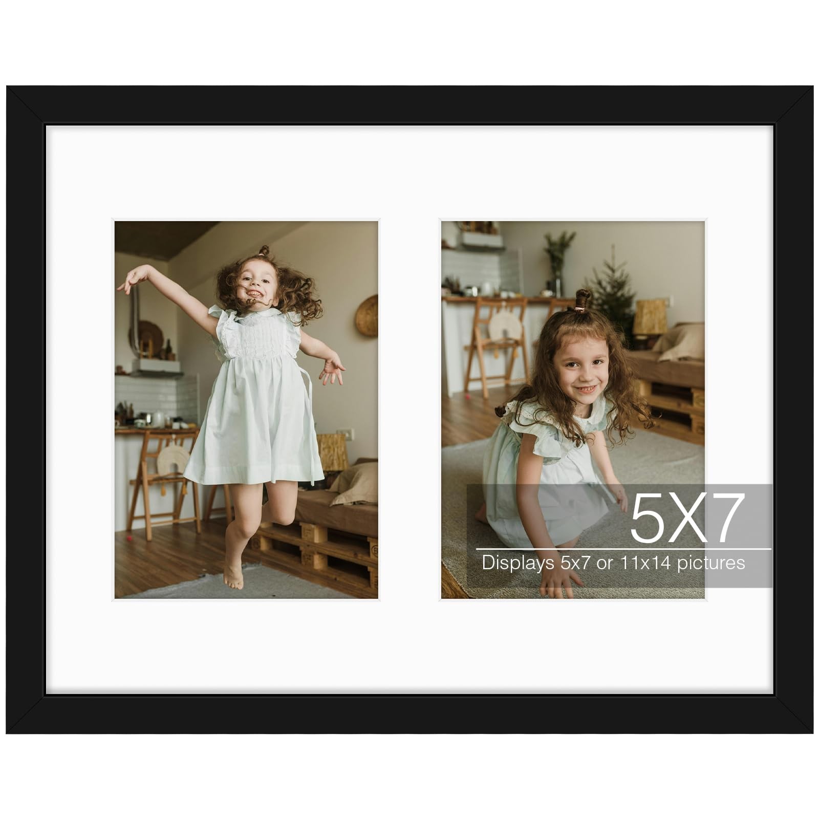 Golden State Art, 11×14 Black Photo Wood Collage Frame with 1 Pack,
