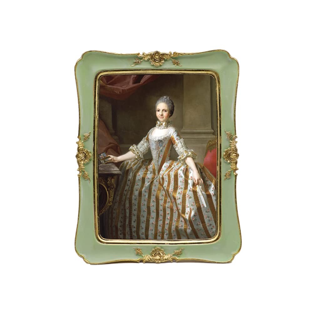 SYLVIA’S SHOP Vintage 4×6 Picture Frame, Antique Ornate Photo 4 x 6, Green