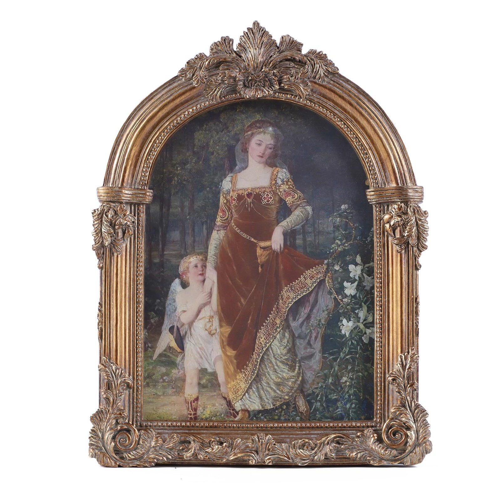 LIHOLO Bronze Antique Picture Frames 5×7 Ornate Arched Vintage 5×7,