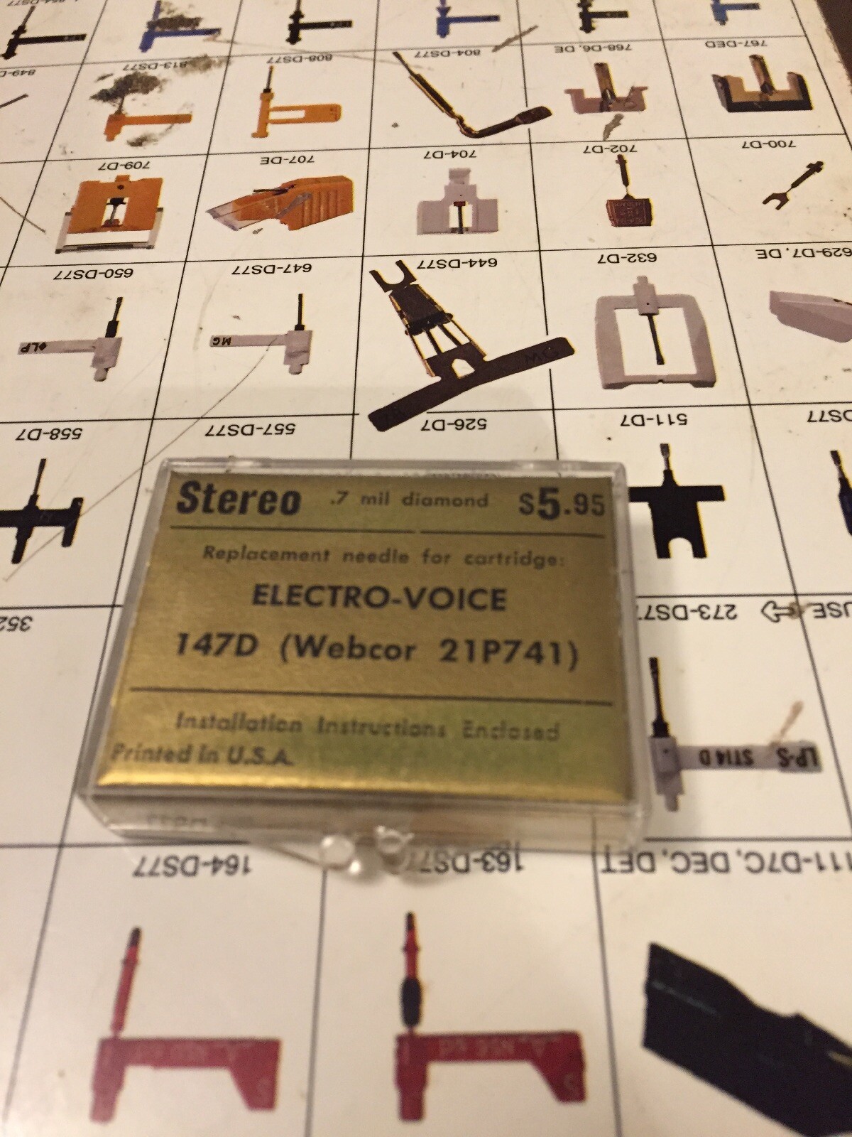 Arista Diamond Needle for Electro-Voice 147D (Webcor 21P741) Vintage NOS EV-14D
