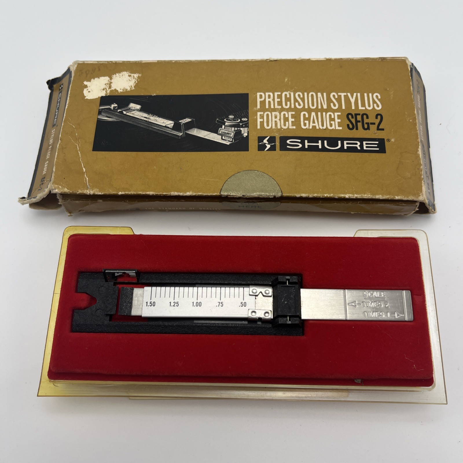 Shure Model SFG-2 Stylus Force Gauge Vintage Turntable Tool with Original Box