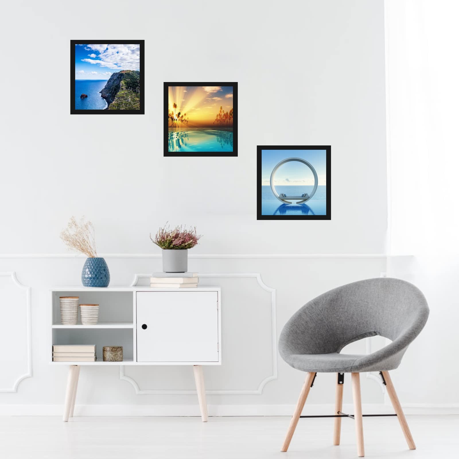 MENNTHUI 10×10 Black Picture Frame, Tabletop and Wall Mounting, 10×10,