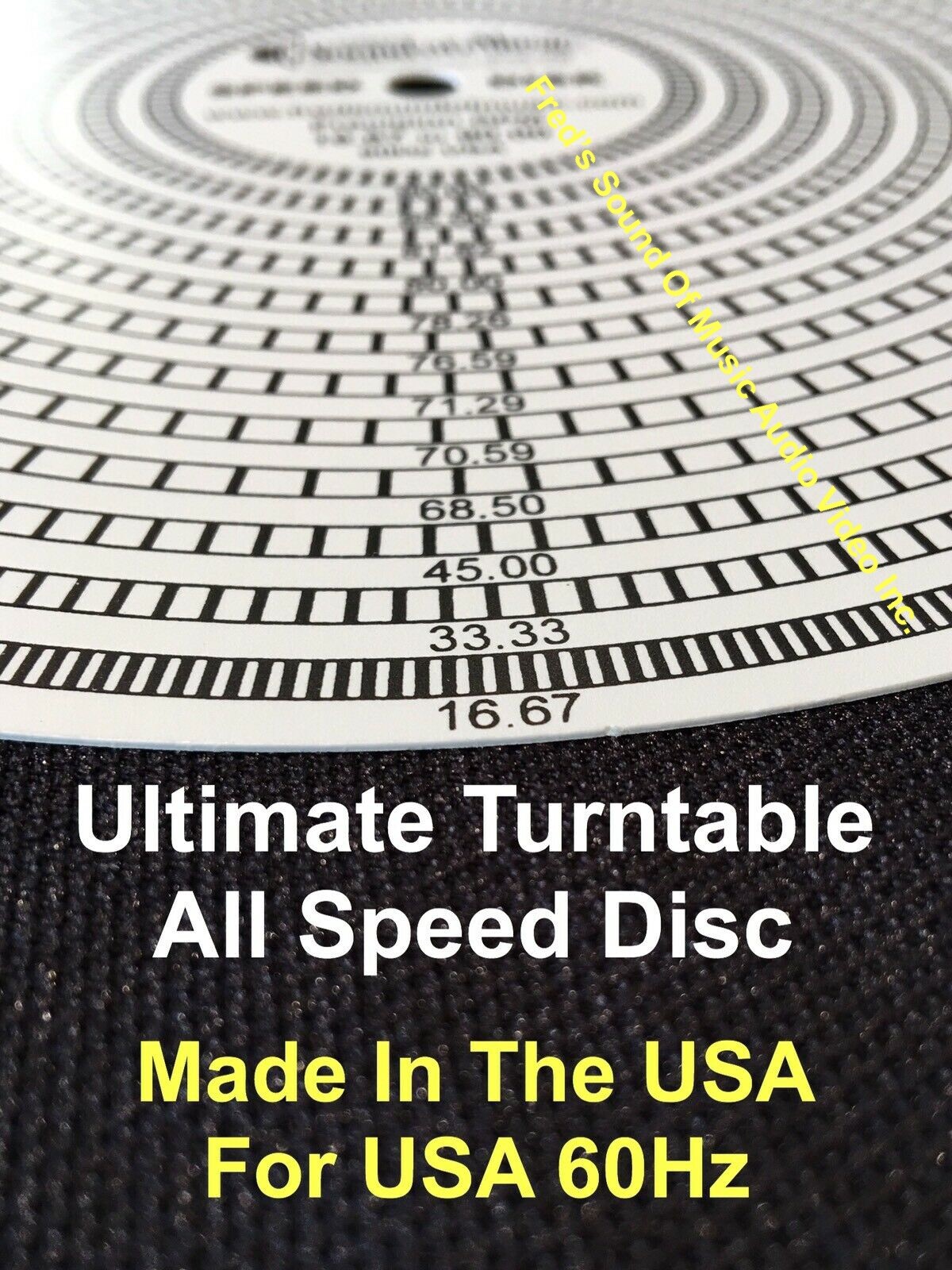 Strobe ALL Speed Disk For Record Players, Best Turntable RPM Disc 60Hz sku6398
