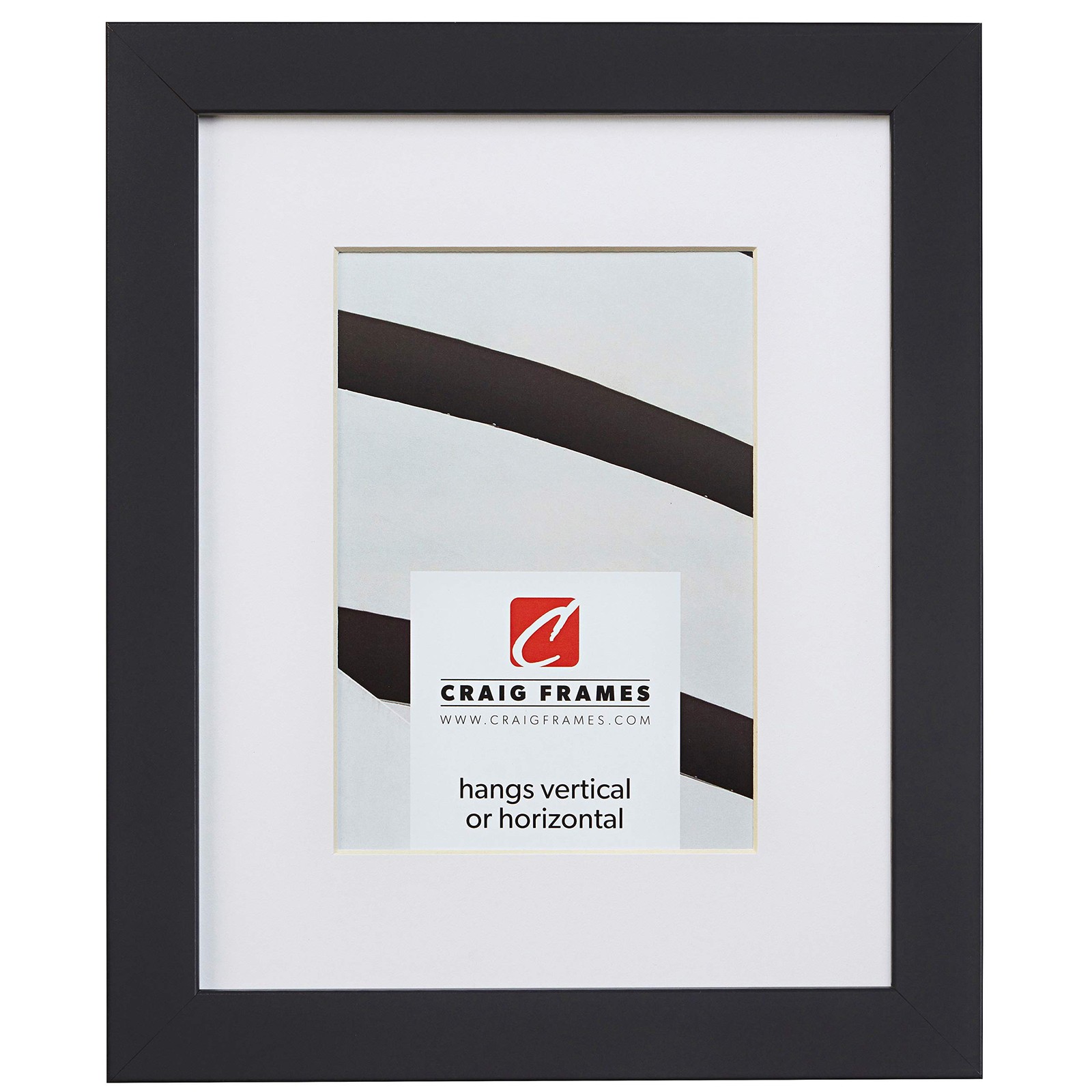 Craig Frames Essentials, Modern 1 Inch Wide 5 x 7 Black 5×7, 646bk