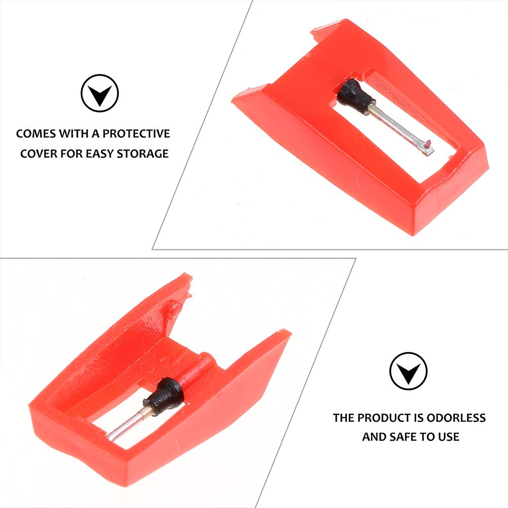 4Pcs Durable Stylus for Turntable Record Player Red Easy Install