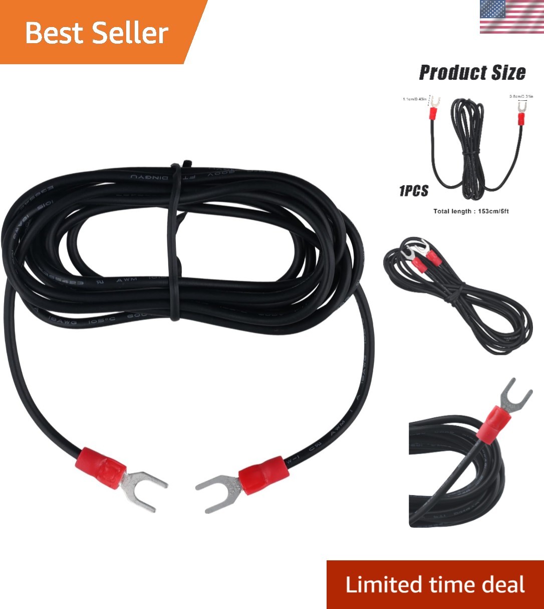5ft Turntable Ground Wire with Easy Installation – Eliminates Audio Static