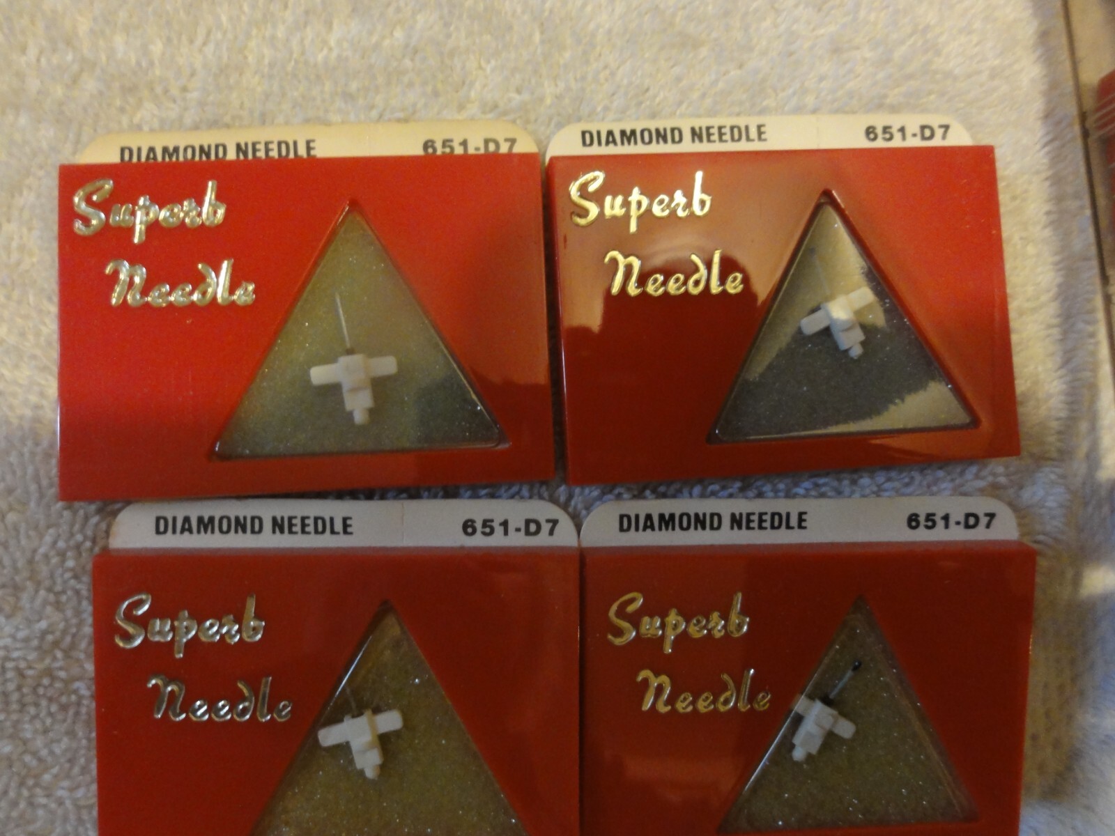 RCA VINTAGE PHONOGRAPH STYLUS SUPERB DIAMOND NEEDLE 651-D7 DIAMOND Lot of 4 NOS