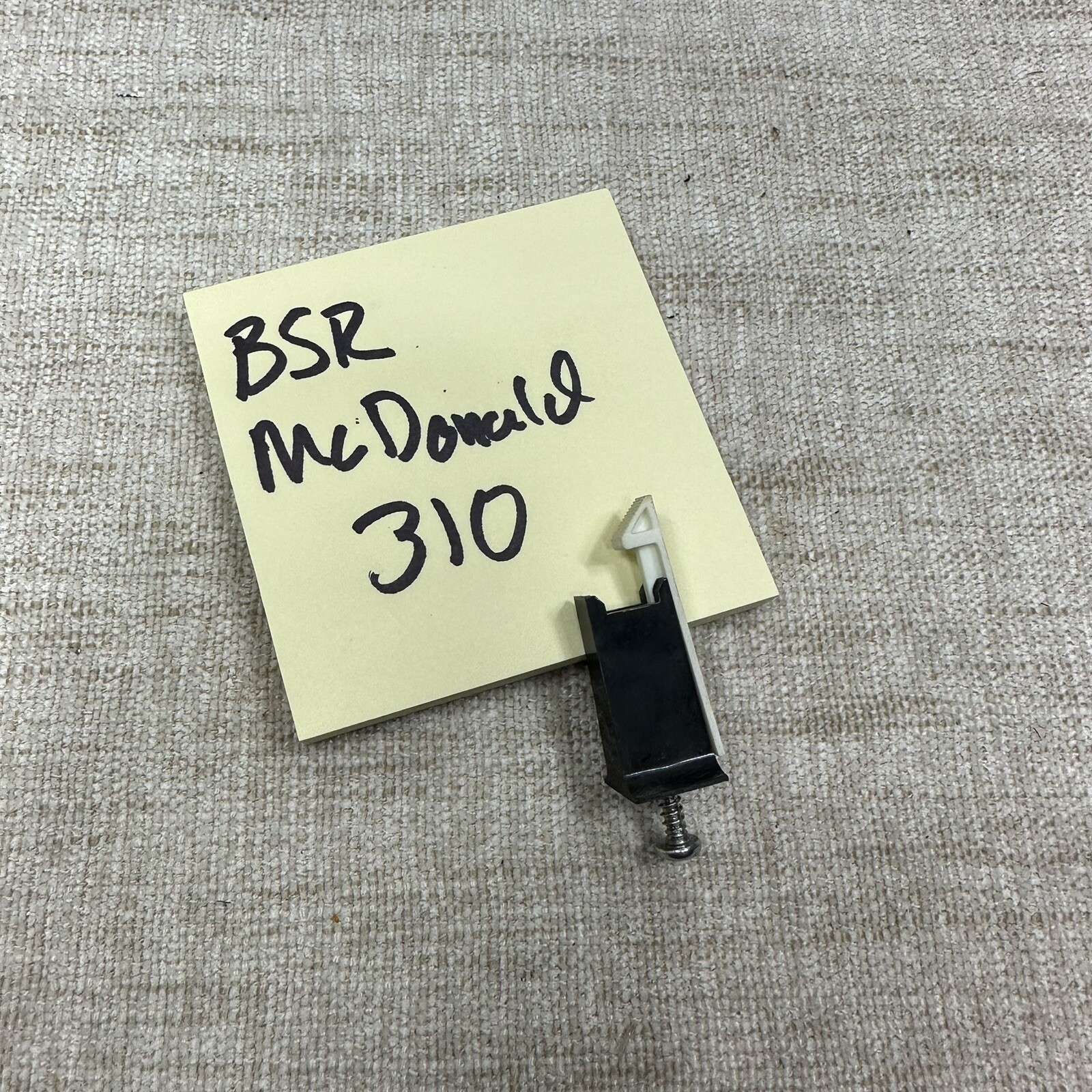 BSR Mcdonald 310 Turntable Parts OEM – Tonearm Return Rest Lock