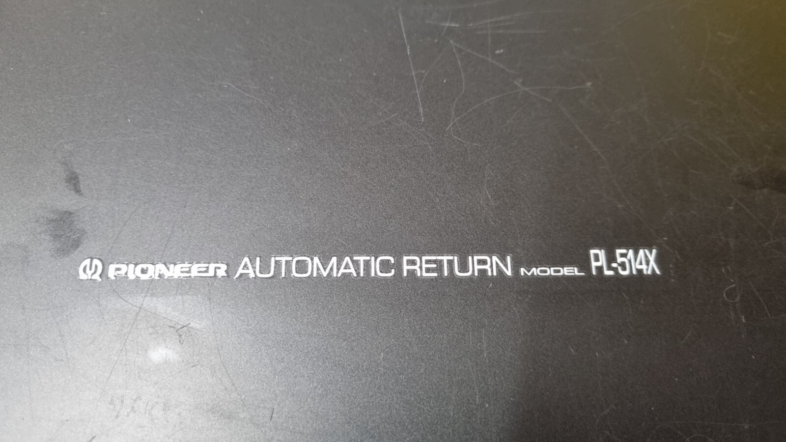 Pioneer PL-514X turntable inscription on the plinth