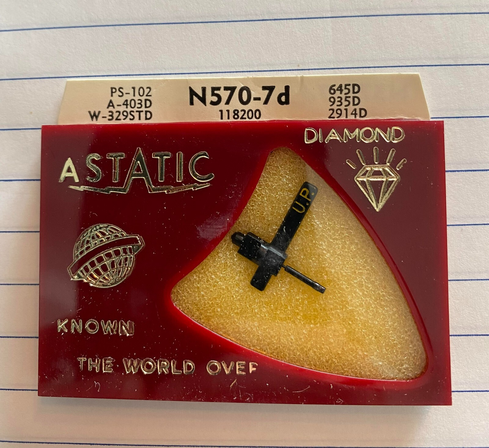 NOS ASTATIC DIAMOND STEREO RECORD PLAYER PHONOGRAPH SAPPHIRE NEEDLE N570-7d