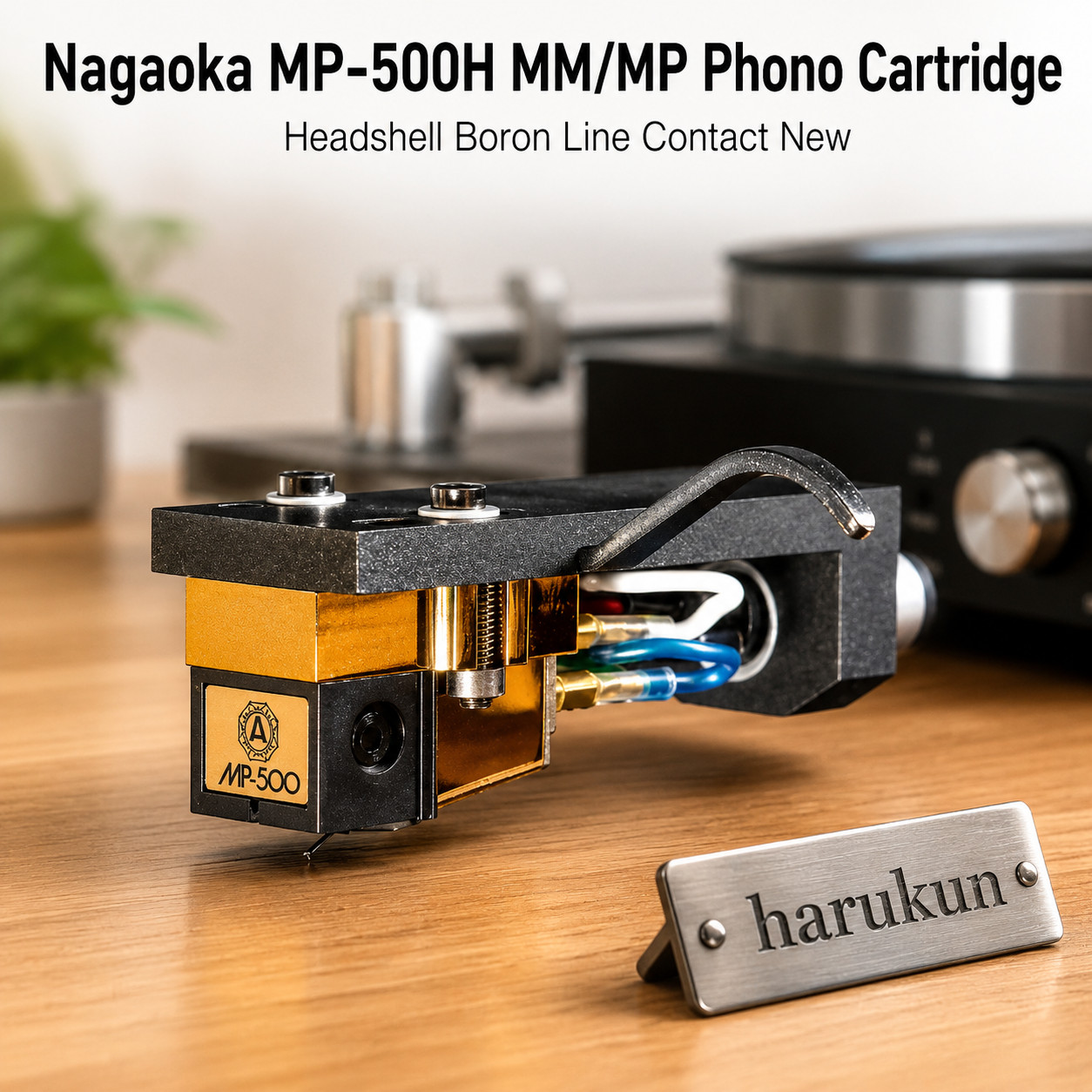 Nagaoka MP-500H MM/MP Phono Cartridge Headshell Boron Line Contact New
