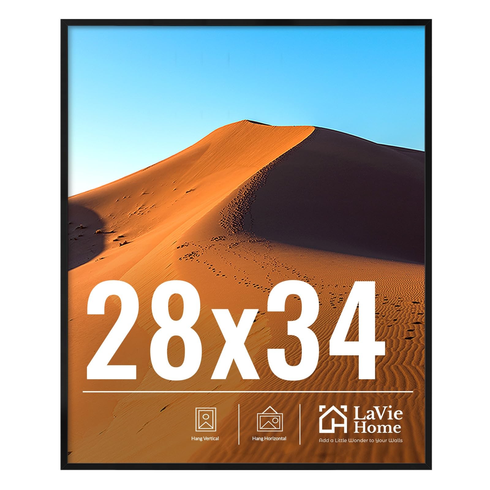 LaVie Home 28×34 Picture Frame for Wall Display, Black 28×34,