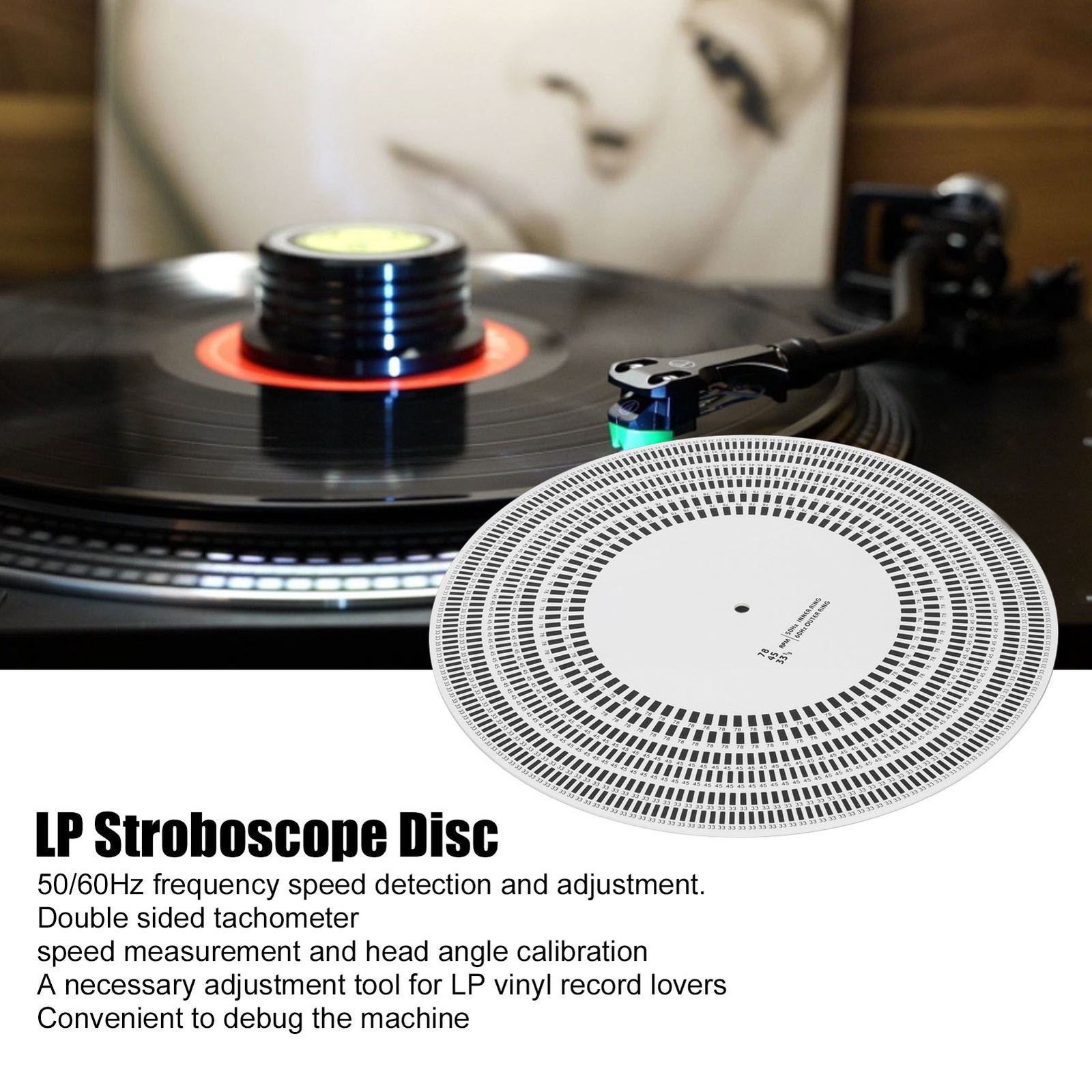 LP Stroboscope Disc Rotational Speed Detection LP Vinyl Turntables Calibration