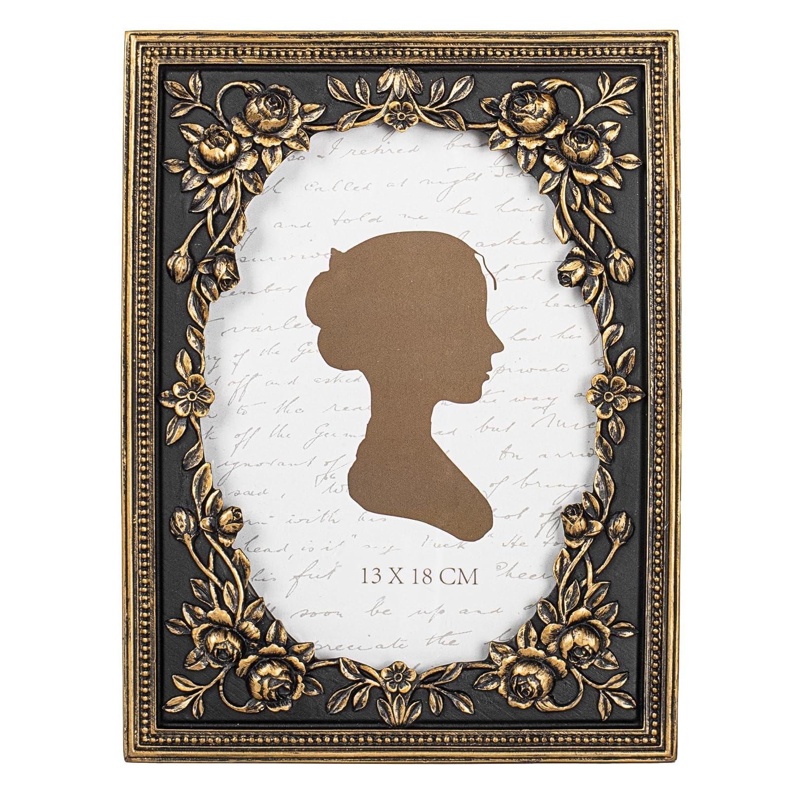 AELS 5×7 Inch Vintage Black Picture Frame, Elegant 5X7, Gold and