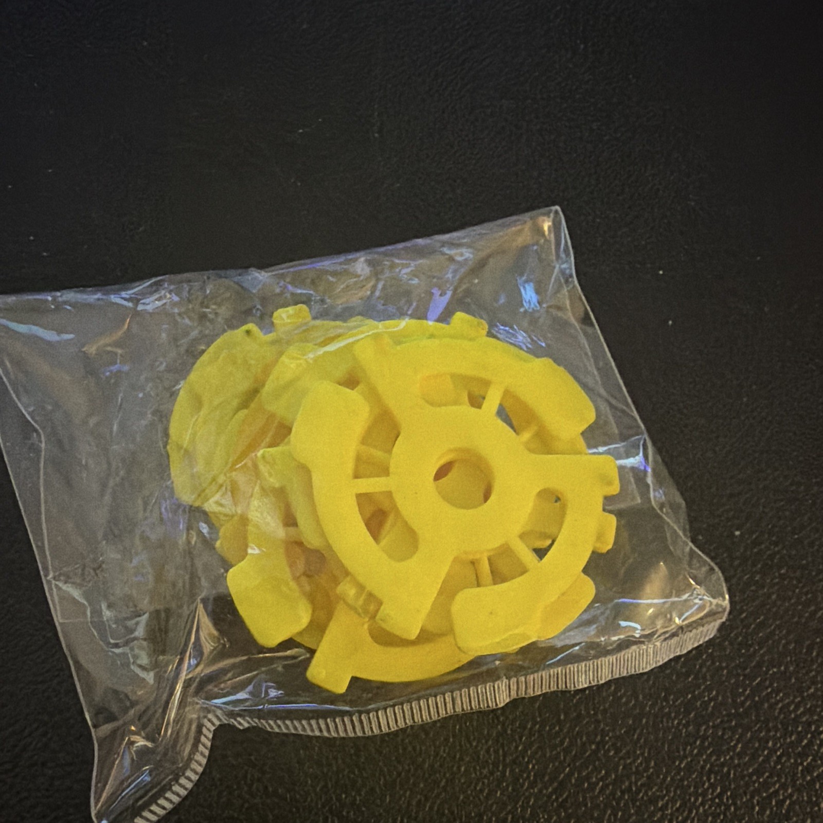 Yellow Plastic Turntable/Record Player 45 RPM Adapter Insert, Universal 9 pack