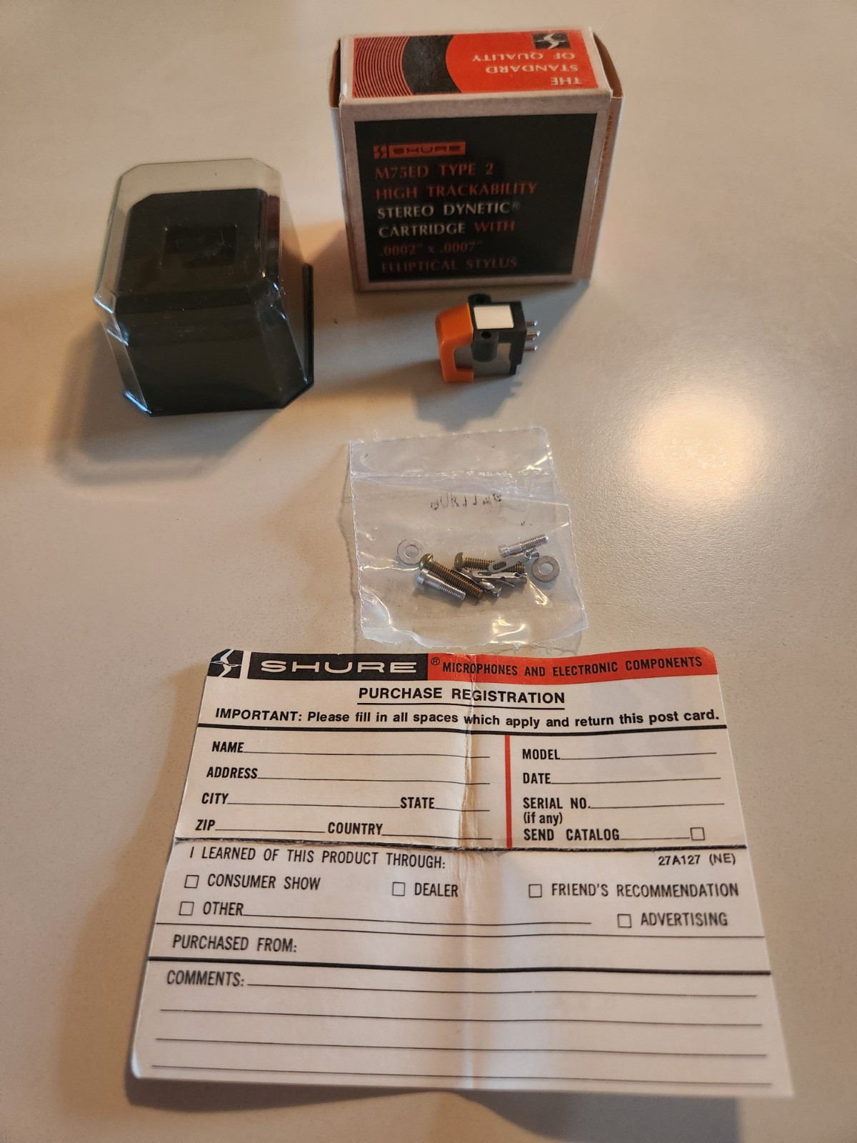 Shure M75EDType2 High Trackability Stereo Dynetic Cartridge W/Elliptica Stylus