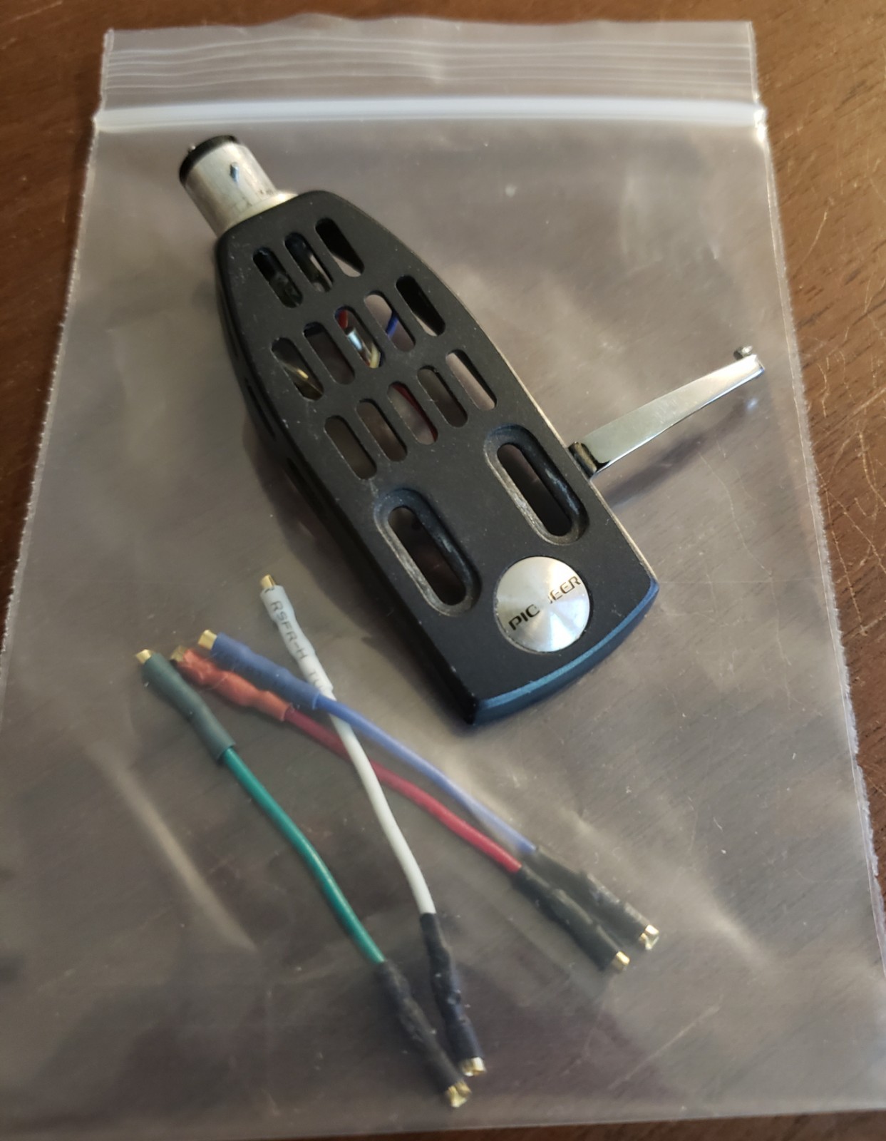 Pioneer Logo Black Head Shell OEM. With New Cartridge Wires.