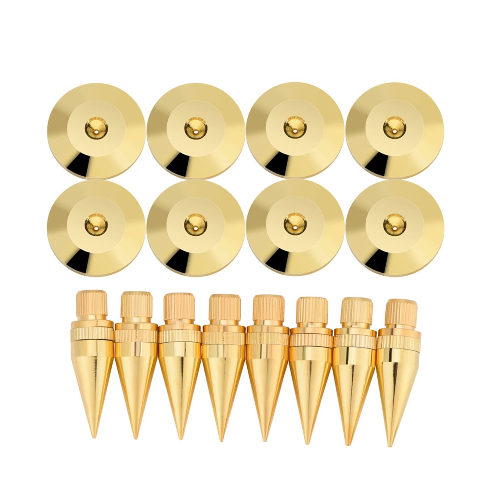 8 Pairs Speaker Spike Pad Kit 6x36mm Copper Isolation Stand With Base Feet