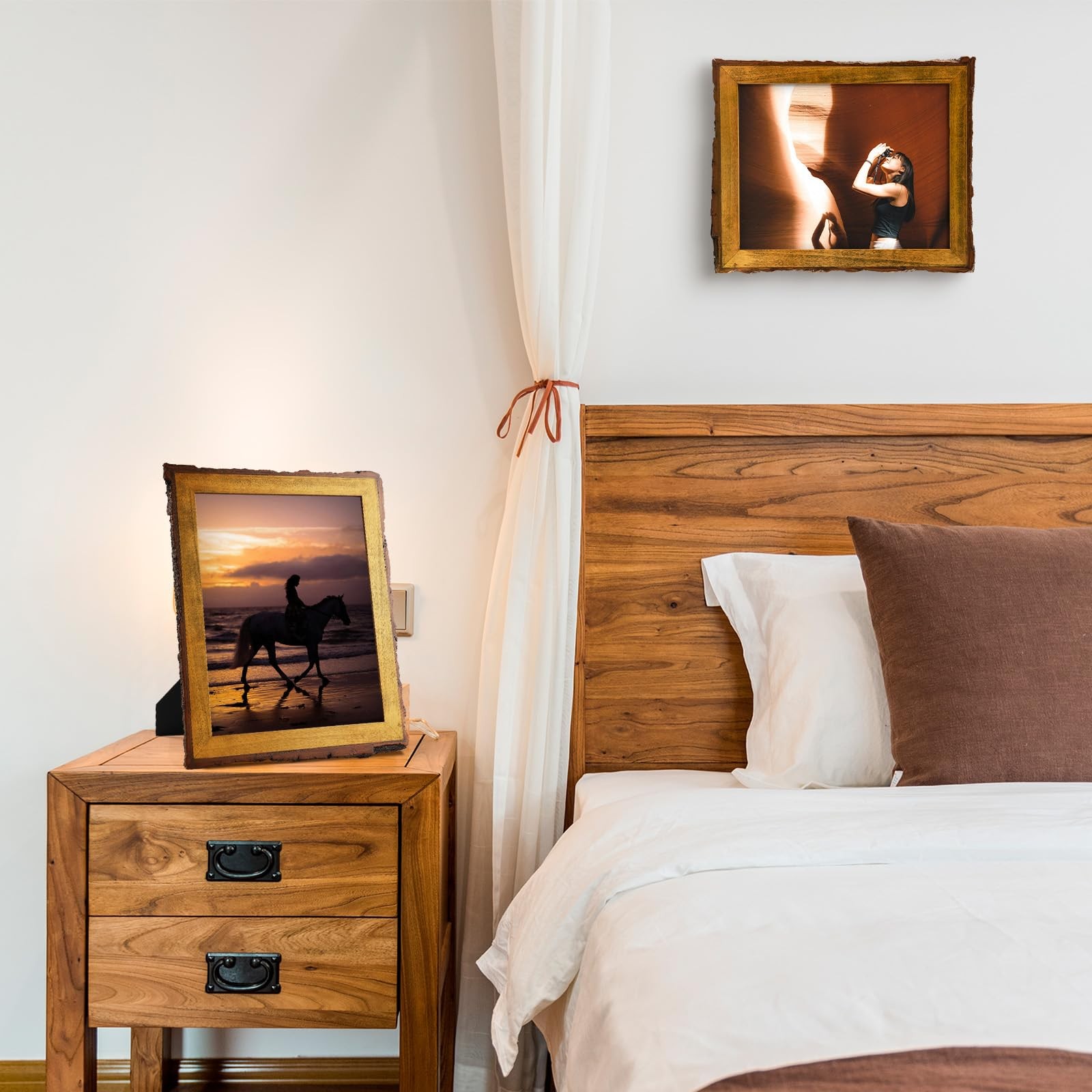 Golden State Art, 8×10 Picture Frame Rustic Brown, Solid Wood 8×10, 1 Pack