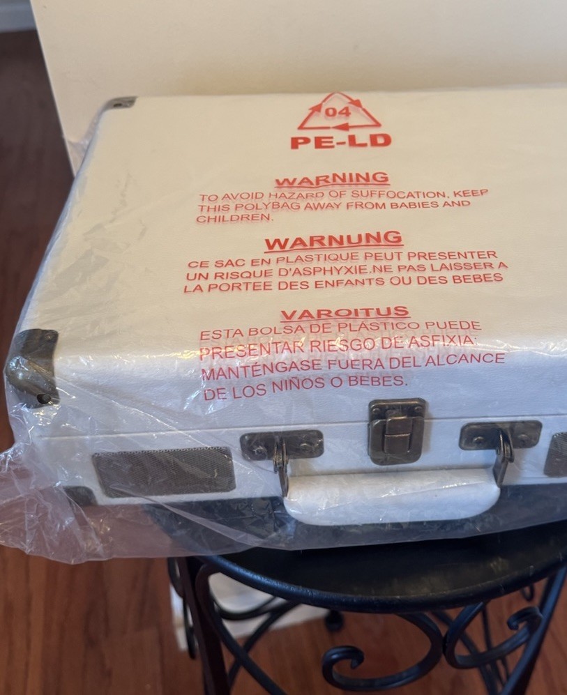 NEW Crosley Cruiser Premier Vinyl Record Player with Speakers – White W/ Gold