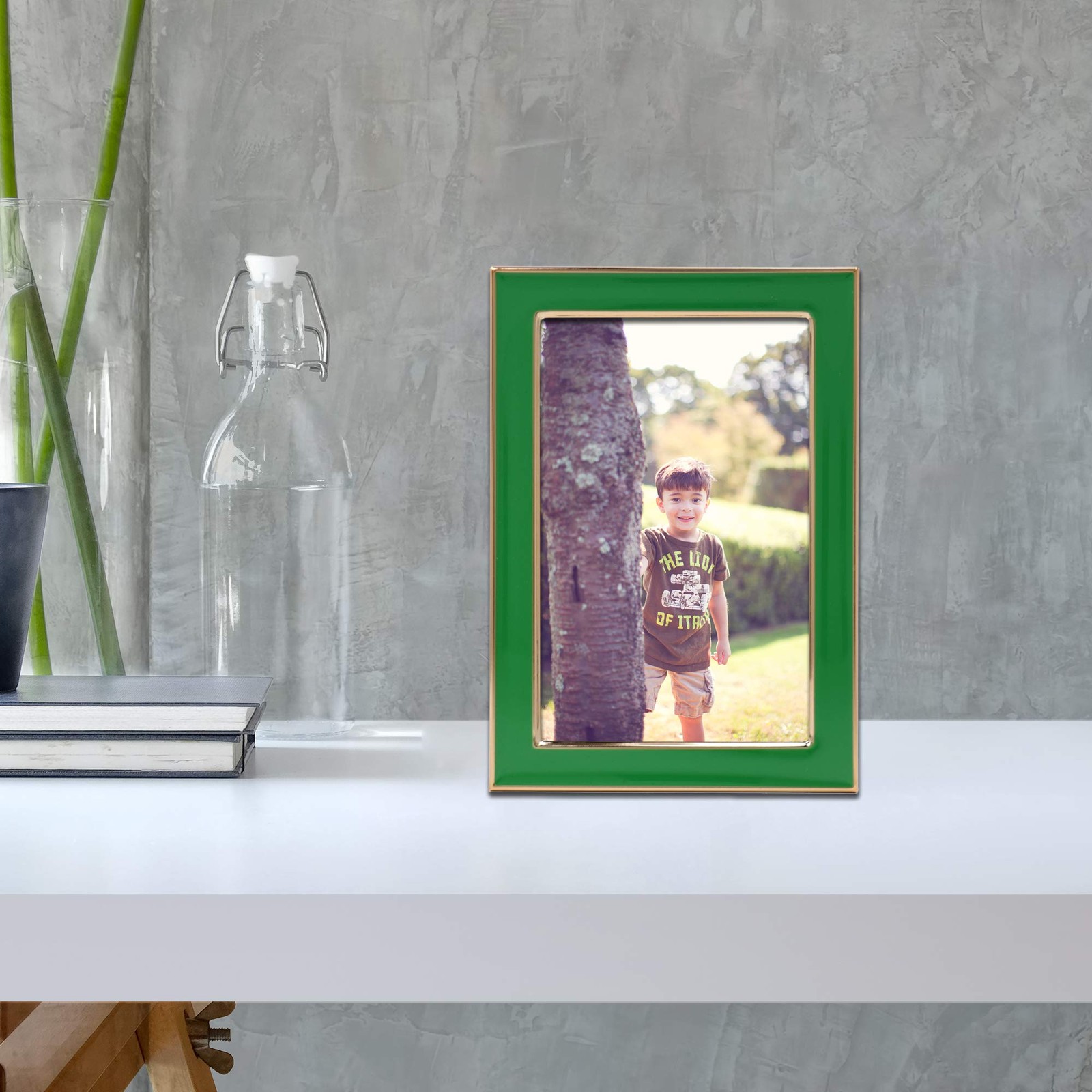 Lawrence Frames Metal Frame, Polished Enamel, Green, 4×6 4X6, Green
