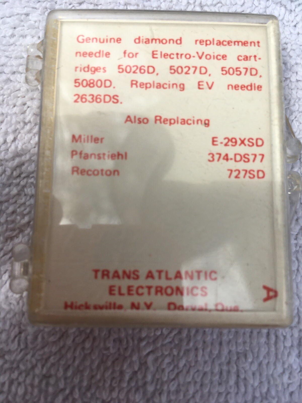 NOS TAE Diamond Replacement Needle Electro Voice 5026D 5027D 5057D 5080D 2636DS