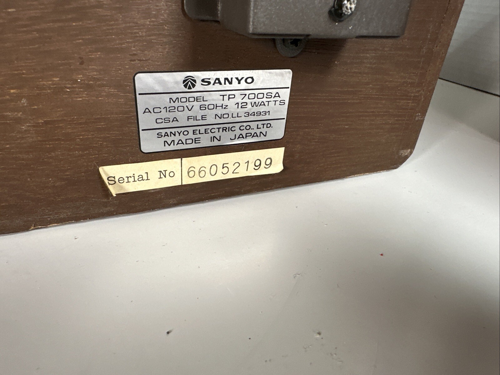 SANYO TURN TABLE MODEL TP 700sa ; Used; Tested And Works!