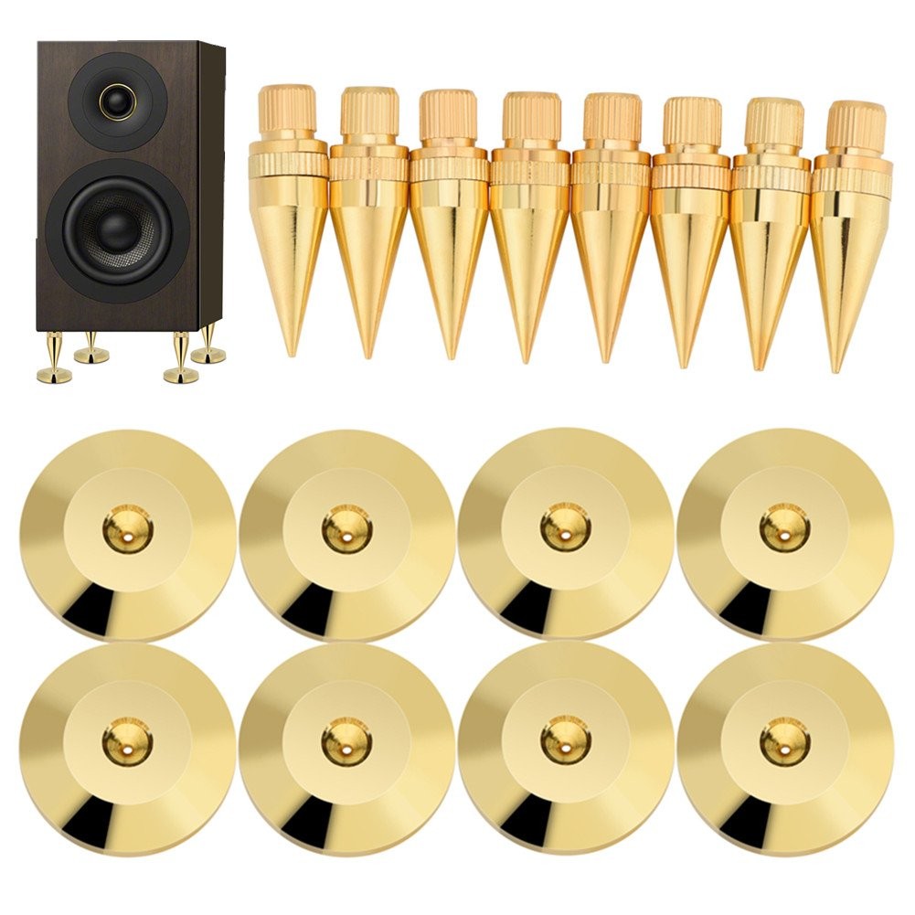 8 Pairs Copper Speaker Spike Isolation Stand Base Pad Shockproof Mat