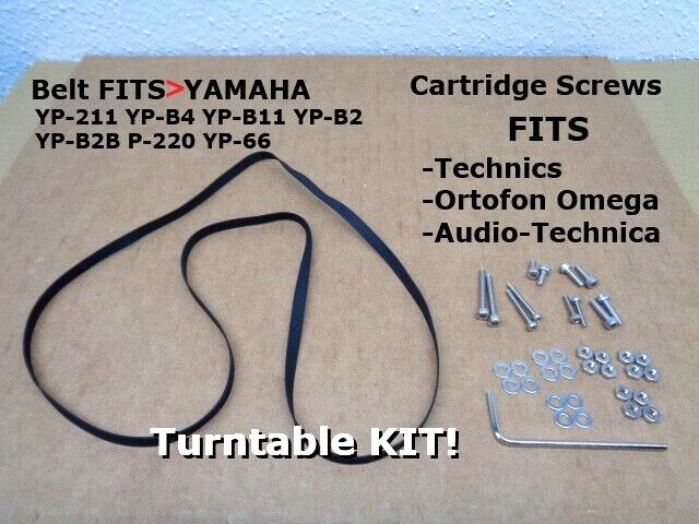 TURNTABLE BELT FITS YAMAHA YP-211 YP-B4 YP-B11 YP-B2 & CARTRIDGE SCREW KIT! NEW