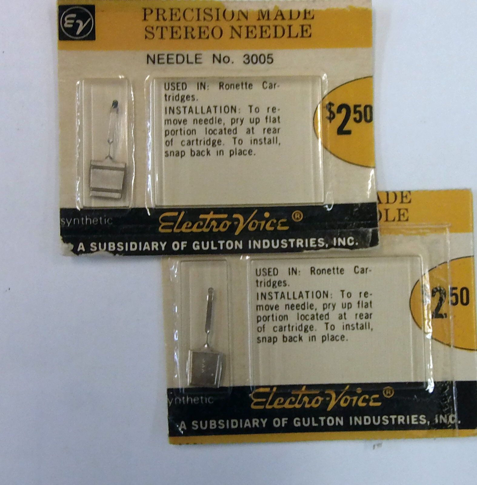 2 Stereo NEEDLES 702-S7 for Ronette BF-40 S1-075 SA-075 RO-148S N601-7s EV3005
