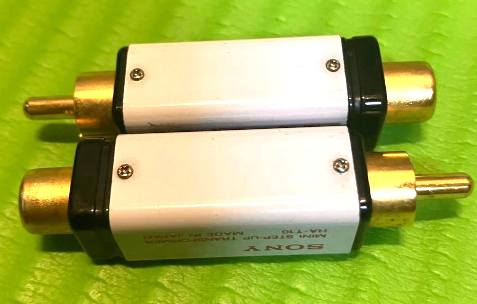 SONY HA-T10 Mini Step Up Transformer MC Cartridge RCA Pair Tested