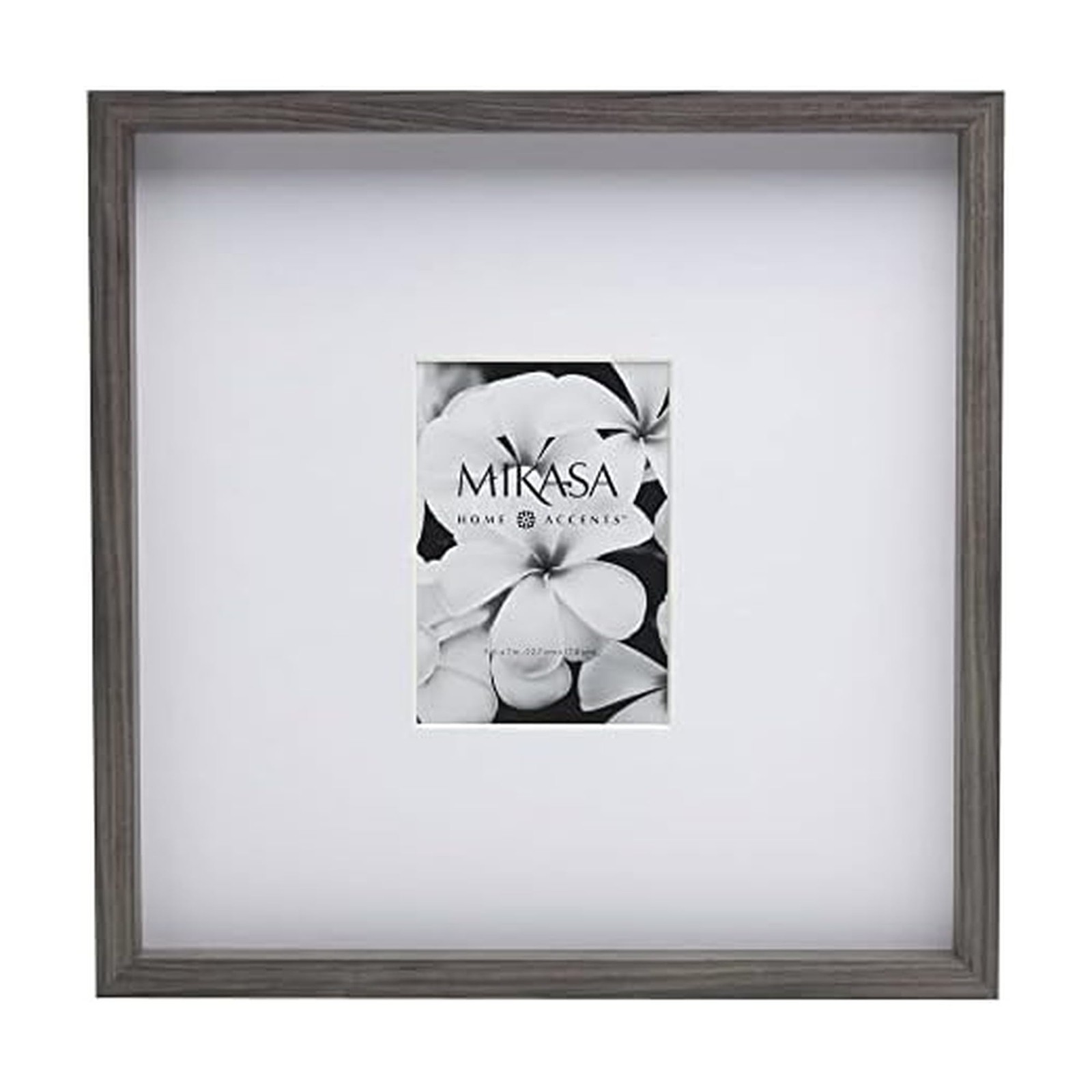 Mikasa 16×16 in. Gallery Frame 15×15 Photo without Matted 5×7, Gray