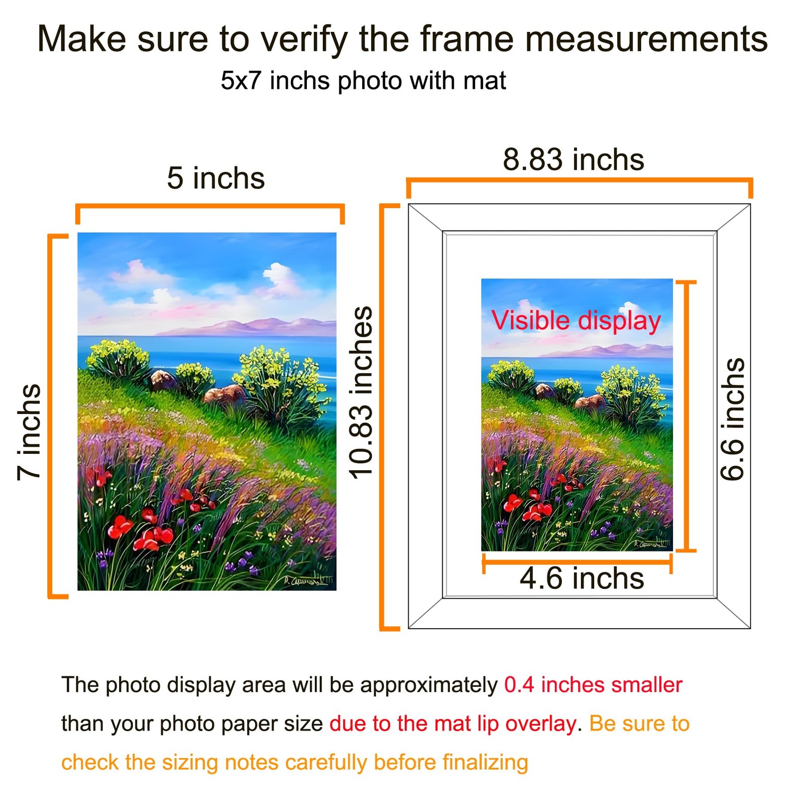 BESCRCL 8×10 Picture Frame Black Set of 6, Display Pictures 5×7 8×10,