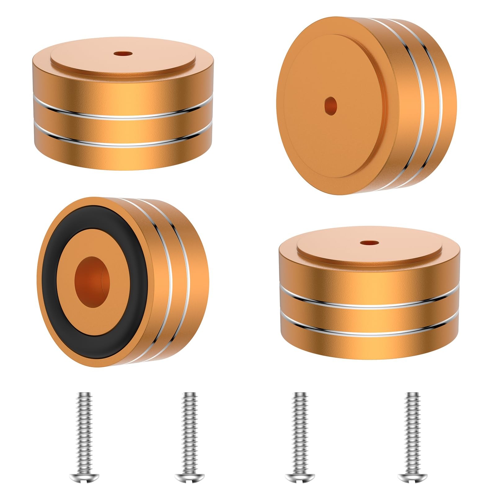 4Pcs Aluminum Alloy Speaker Isolation Feet Turntable Isolation Pad for Amplifier