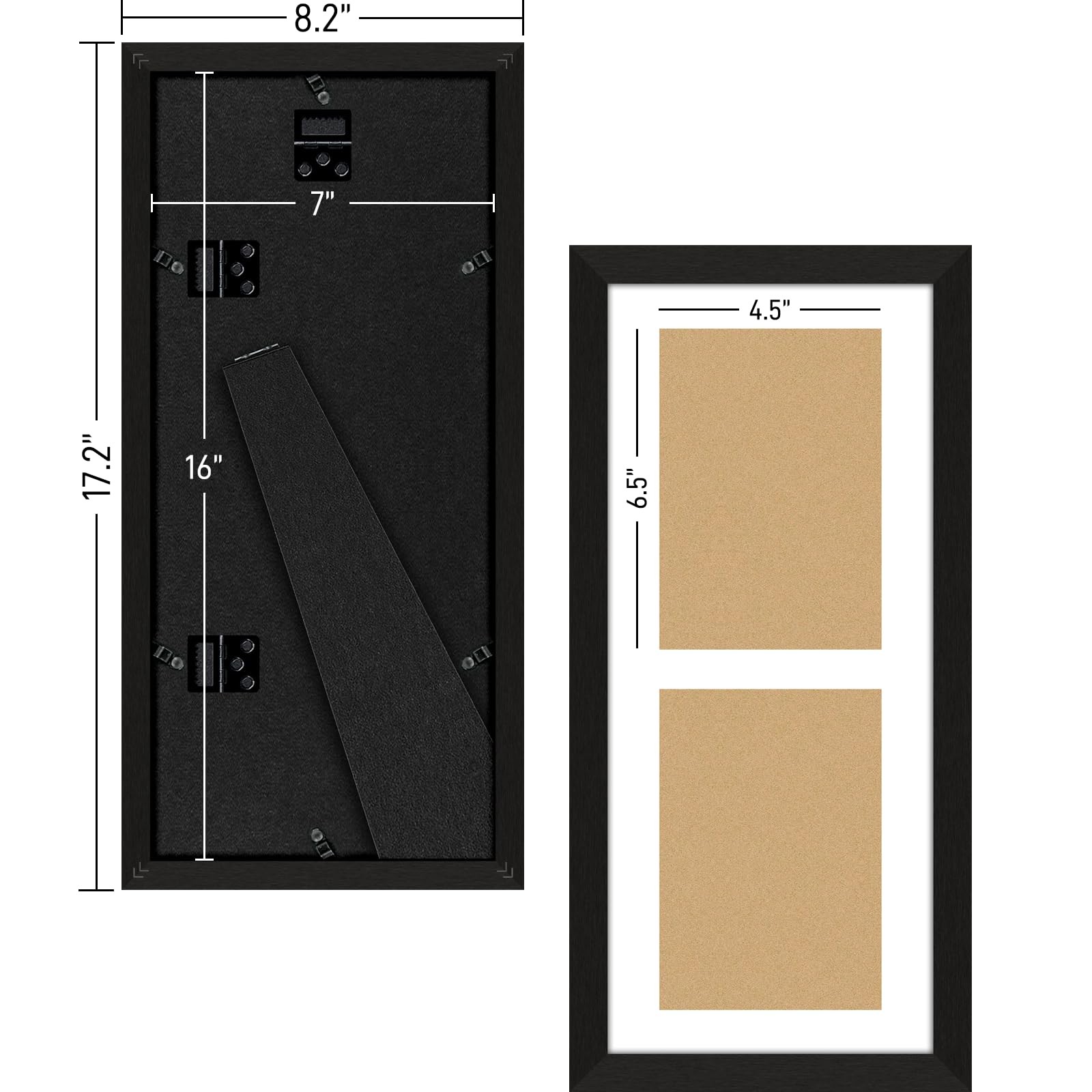 Lacopgr 5×7 Double Picture 2 Openings (7×16) – 5×7, Black Frame & White Mat