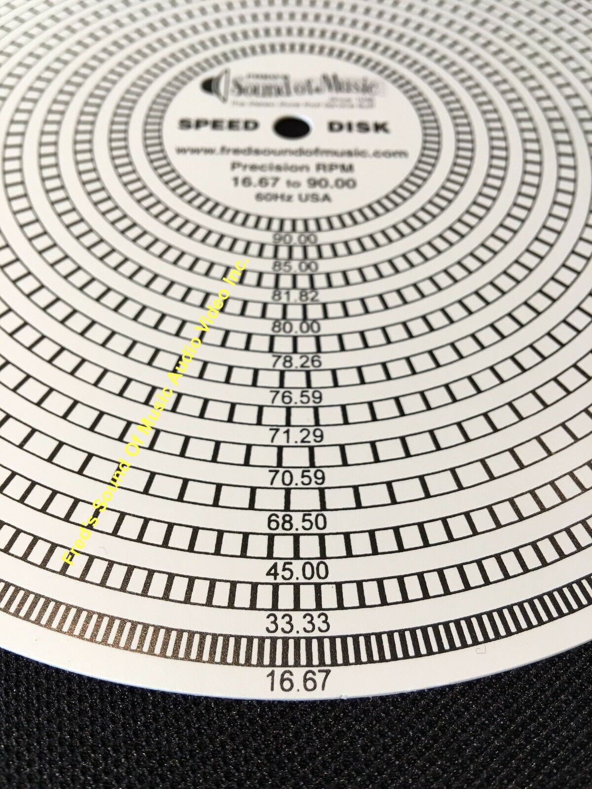 Strobe ALL Speed Disk For Record Players, Best Turntable RPM Disc 60Hz sku6398