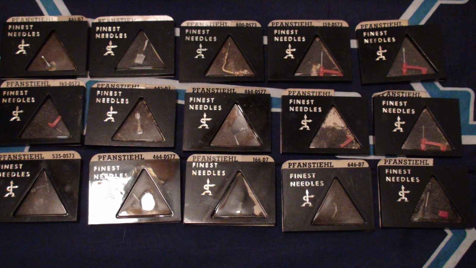 PFANSTIEHL TURNTABLE DIAMOND NEEDLE LOT OF 15! 662-DS77 646-D7 166-D7 MORE!