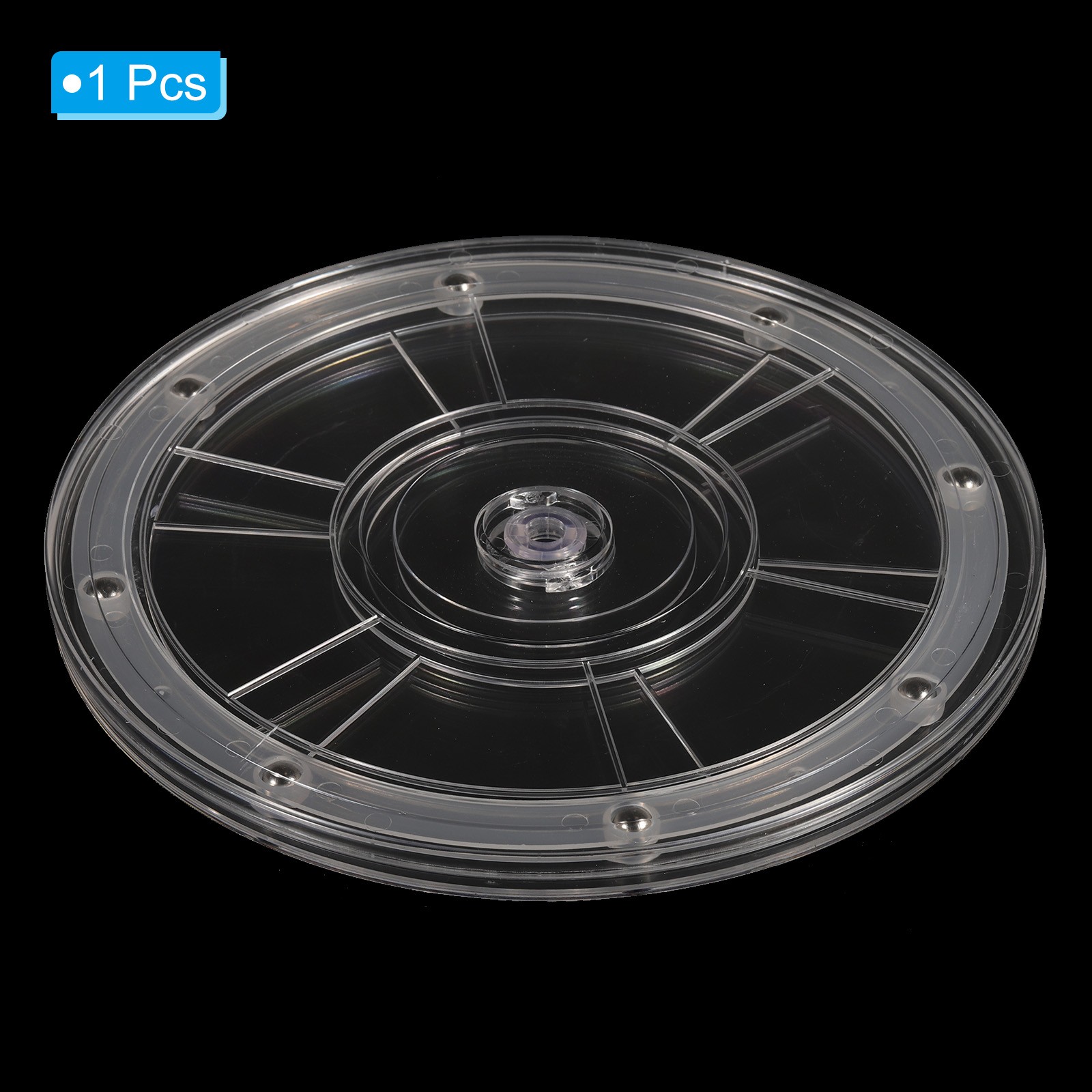 8 Inch Rotating Swivel Stand Turntable with Steel Ball Bearings Clear