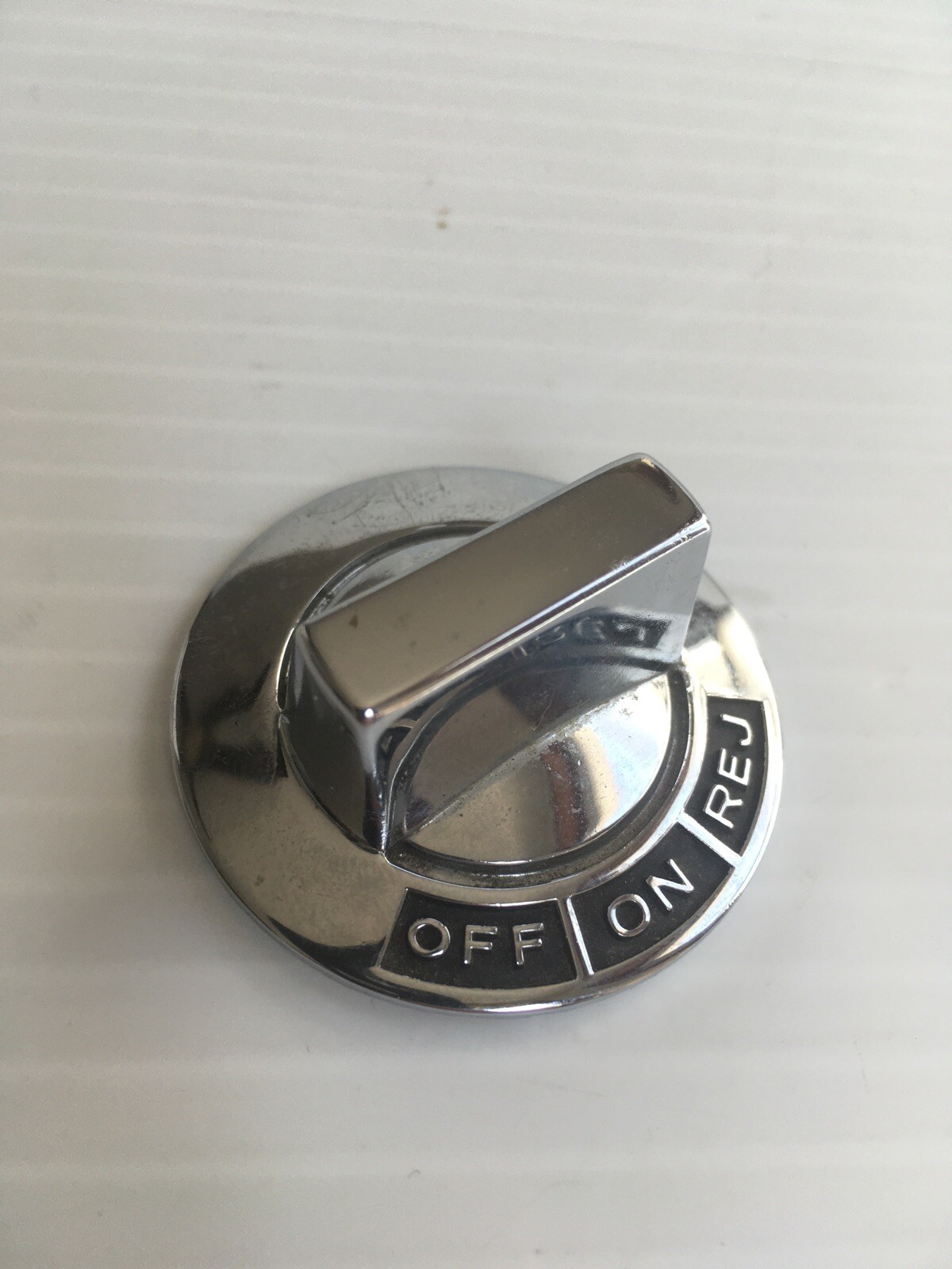 Record Player knobs dials Chrome Off On Rej 1.75 diameter