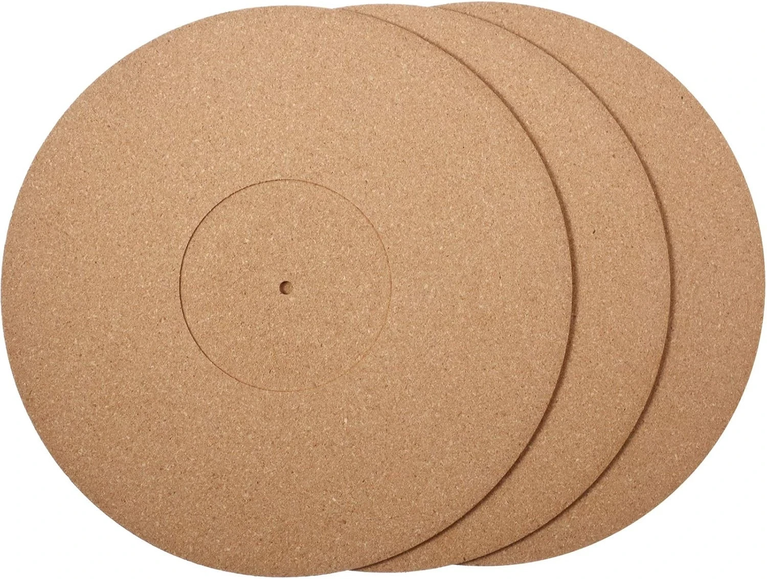 3-Pack 12″ Cork Turntable Mats – 3mm Thick, Noise-Reducing Vinyl LP Platter Mats