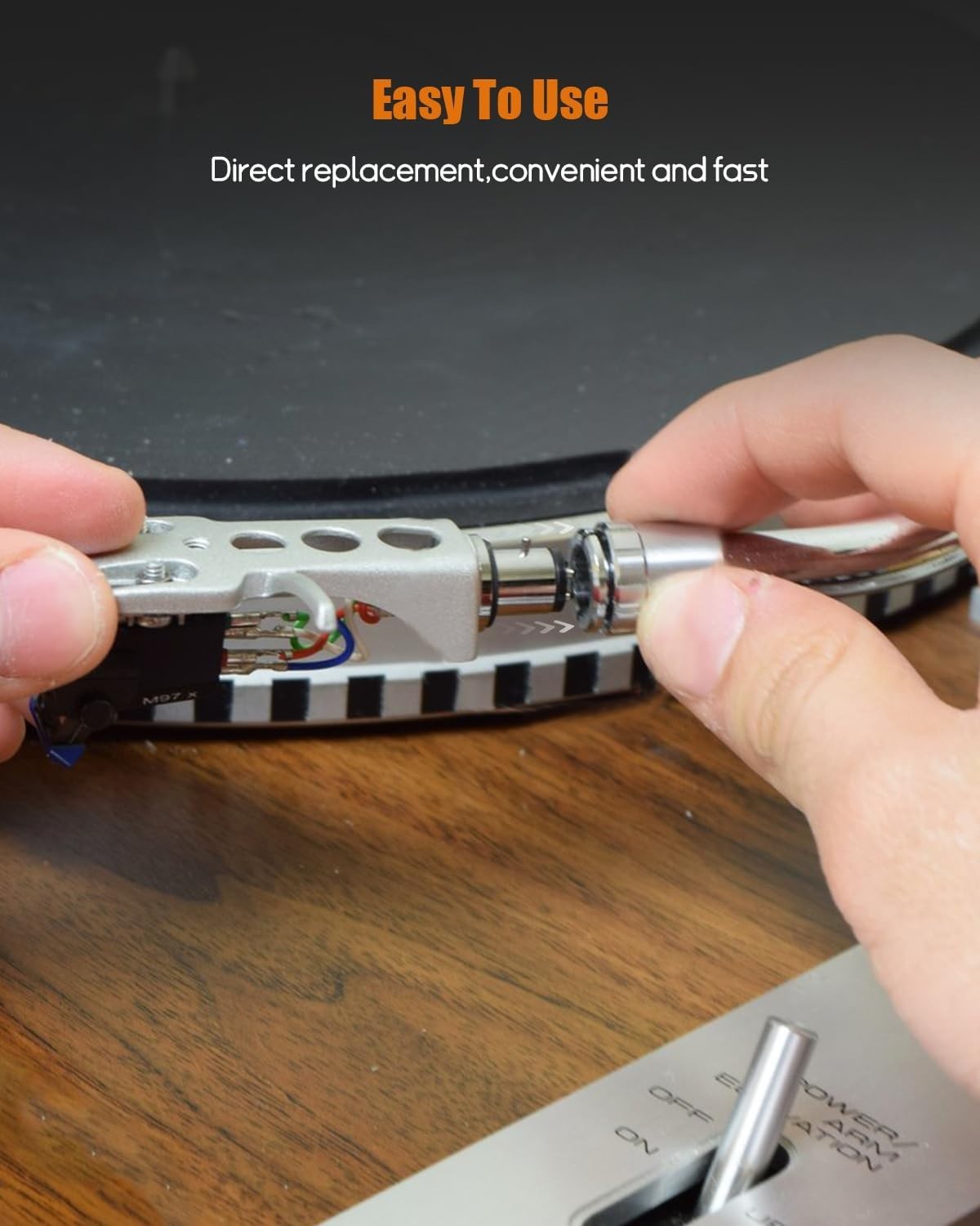 Black Headshell, AT-3600L Magnetic Cartridge Stylus Fit for Technics SL D1, SL D