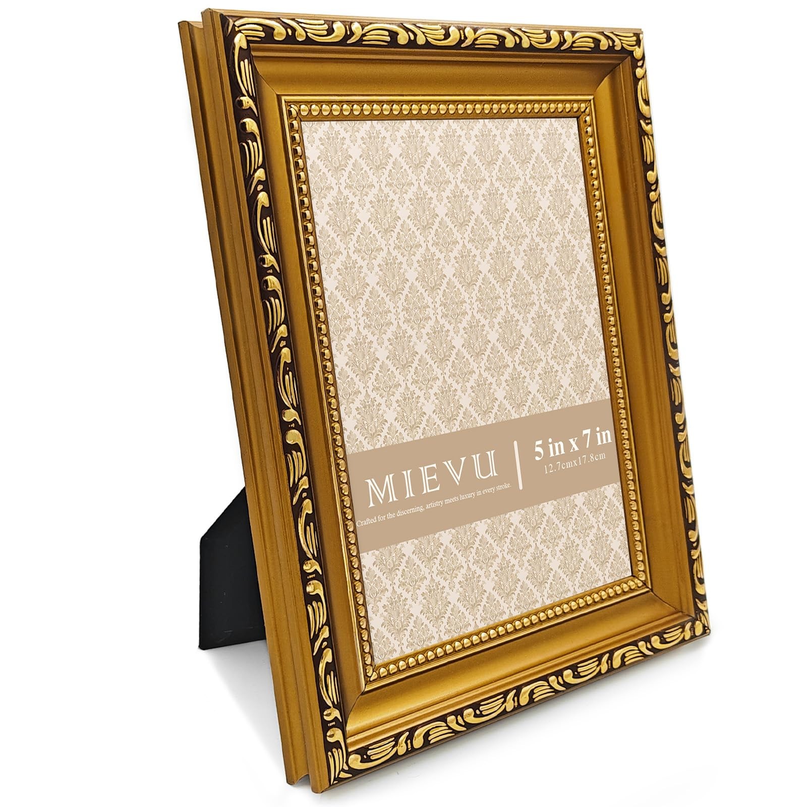 MIEVU 5×7 Picture Frame Gold – Pack of 1 Vintage Frames And 5X7, gold