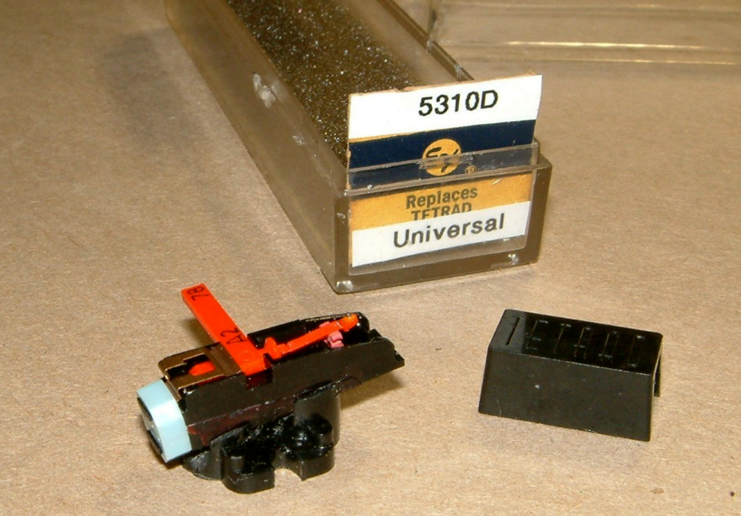 EV 5310D Tetrad Stereo Phonograph CARTRIDGE & A2D flip NEEDLE for 2-53d-b TESTED