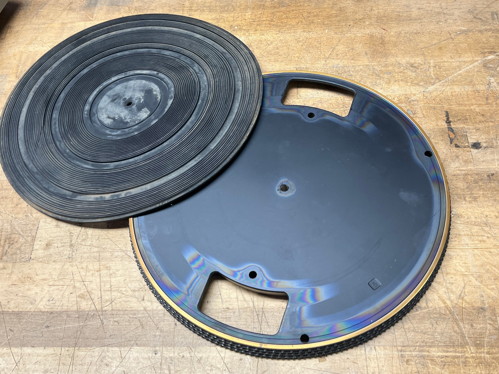 OEM Technics SL-23 Turntable Aluminum Platter and Slip Mat