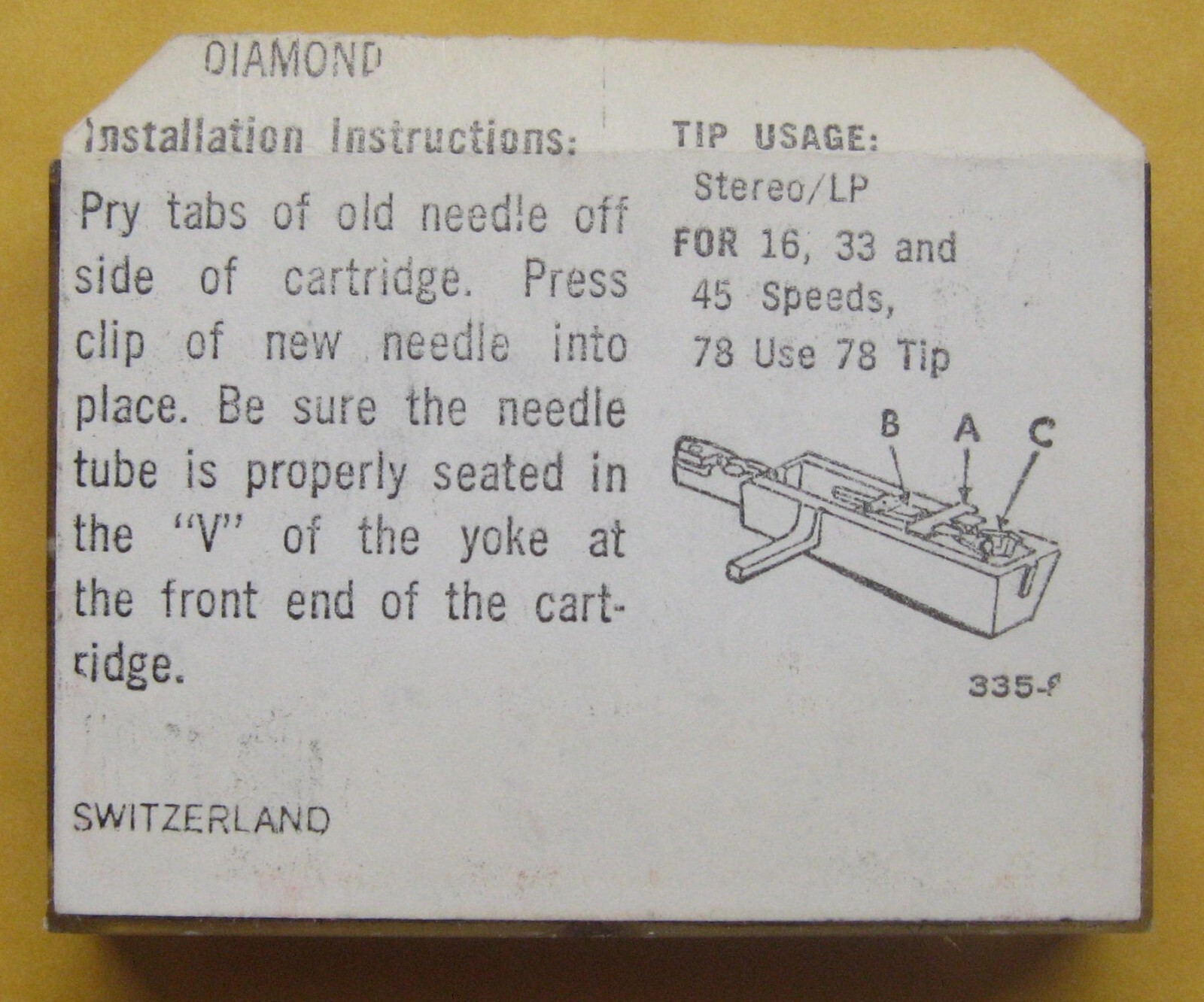 EVG Diamond Needle, 2752D