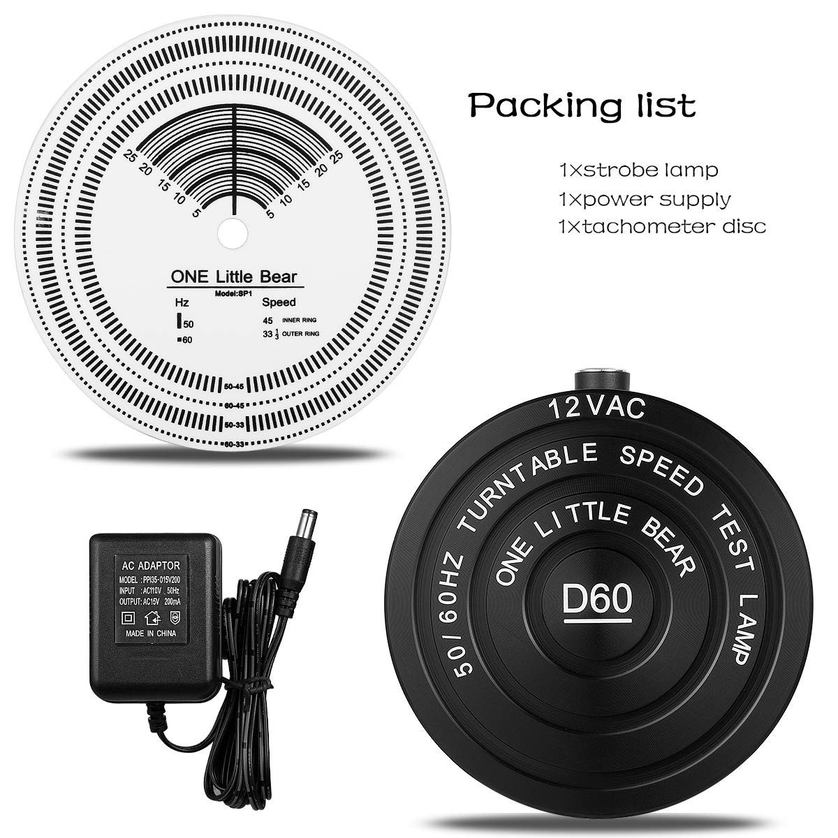 Stroboscopic Speed Tachometer Disc for Turntable LP Record Player – 50/60Hz